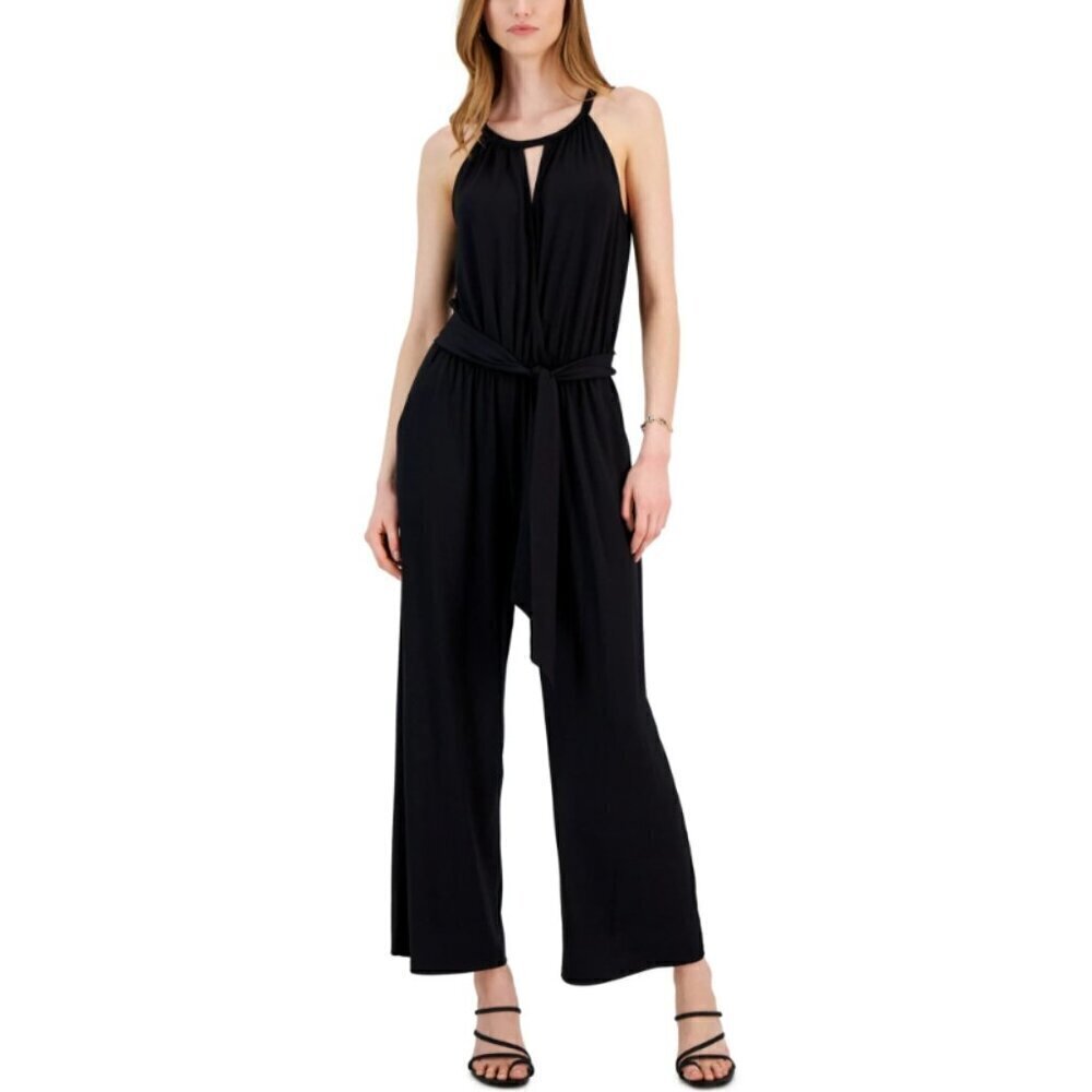 JPR STUDIO Women's Black Stretchy Tie-Waist Halter Jumpsuit NWT